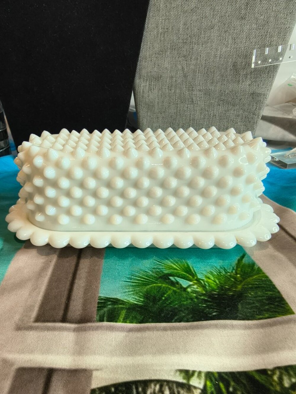 Fenton Hobnail Milk Glass Butter Dish